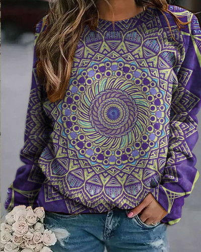 Mandala Vintage Long Sleeve Top