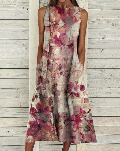 Casual Sleeveless Print Dress