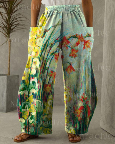 Women's Floral Print Loose Pants