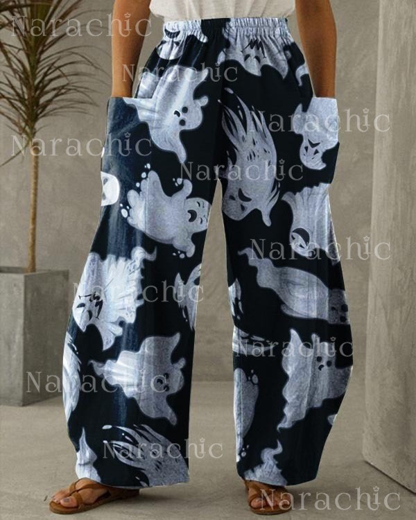 Women's Halloween Skull Print Pants