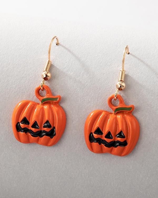 Pumpkin Cat Cartoon Grimace Earrings