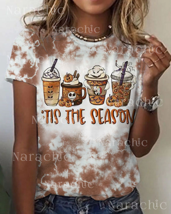 Women's Halloween Trick or Treat Print  Crew Neck T-shirt