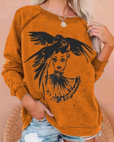 Eagle Witch Print Sweatshirt