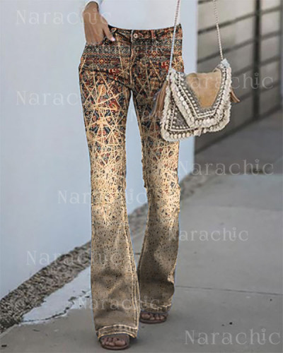 Women's Ethnic Vintage Print Jeans