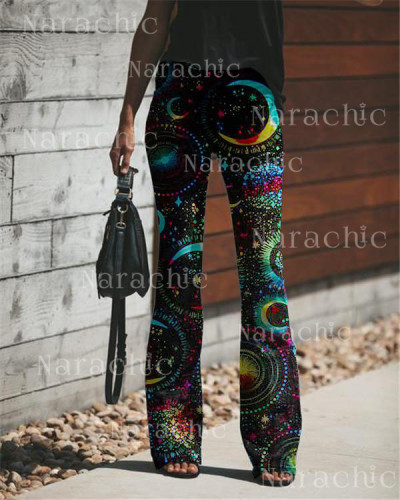 Women's Sun and Moon Vintage Print Jeans
