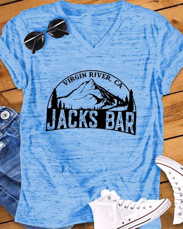 Women's River Bar Print V-Neck T-Shirt
