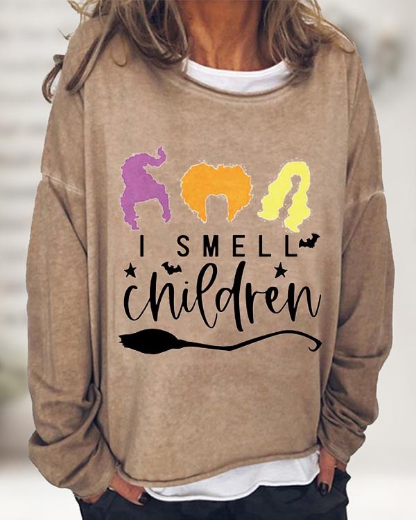 Women's I Smell Children Halloween Long Sleeve Top