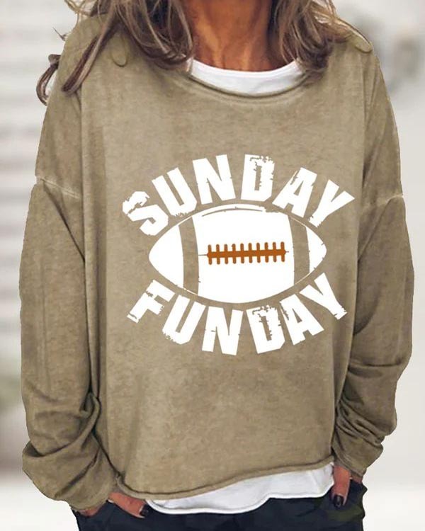 Women Touchdown Season Football Print Long Sleeve Top