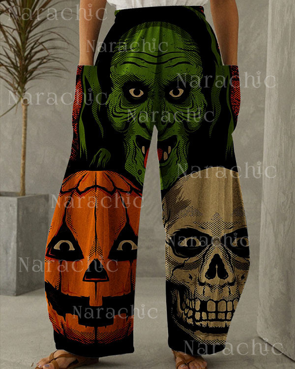 Halloween Print Loose Pants