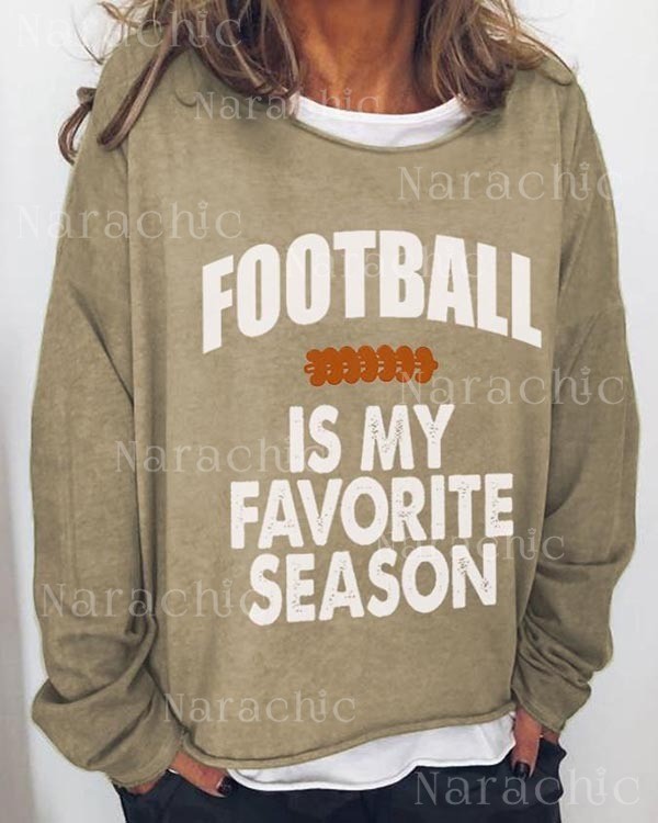 Women Touchdown Season Football Print Long Sleeve Top