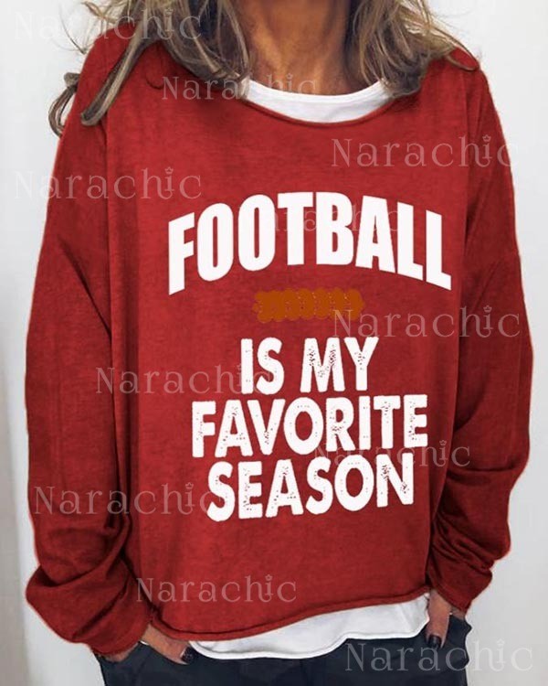 Women Touchdown Season Football Print Long Sleeve Top