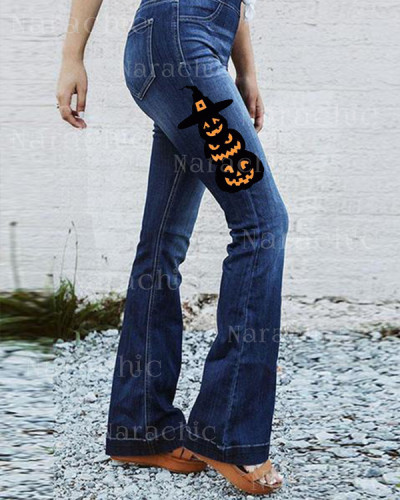 Women's Halloween Print Jeans