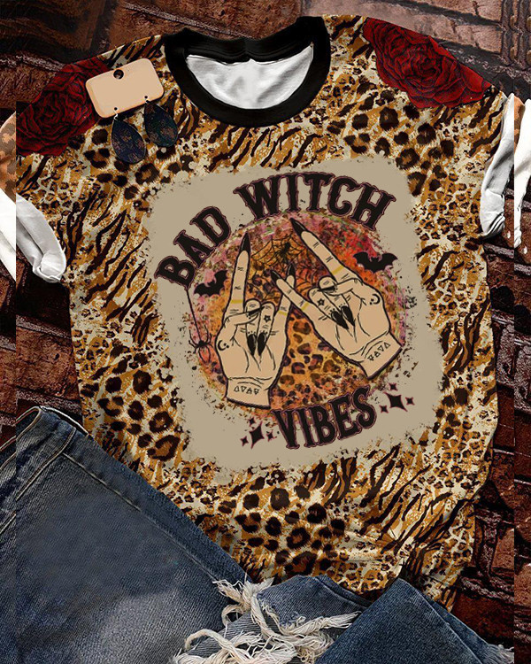 Bad Witch Vibes Tie Dye Crew Neck Short Sleeve Top