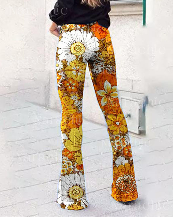 Autumn Floral Print Jeans
