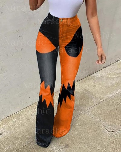 Halloween Stretch High Waist Pull Up Jeans