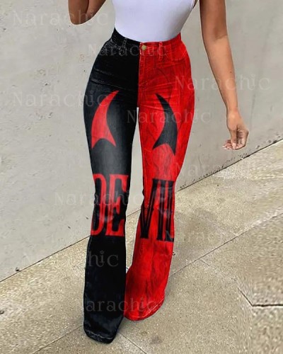 Halloween Stretch High Waist Pull Up Jeans