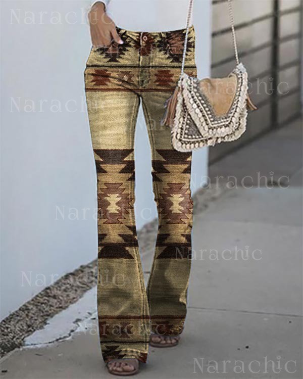 Women's Ethnic Vintage Print Pants