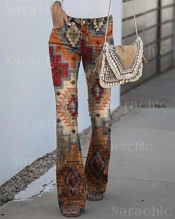 Women's Ethnic Vintage Print Pants