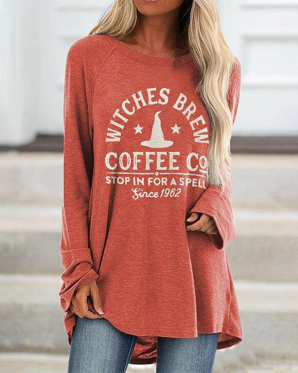 Witches Brew Coffee Co Stop In For A Spell Since 1962 Printed Women's T-shirt