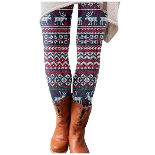 Elk Women's Warm Christmas Cozy Knit Leggings