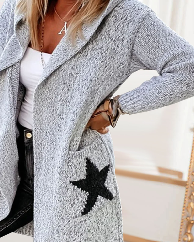 Casual Geometric Letter Texture Sweater Sweater Plus Size Coat