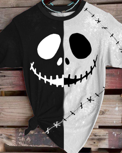 Halloween Spooky Face Print T-Shirt