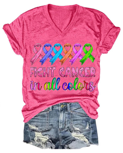 Breast Cancer Print T-Shirt