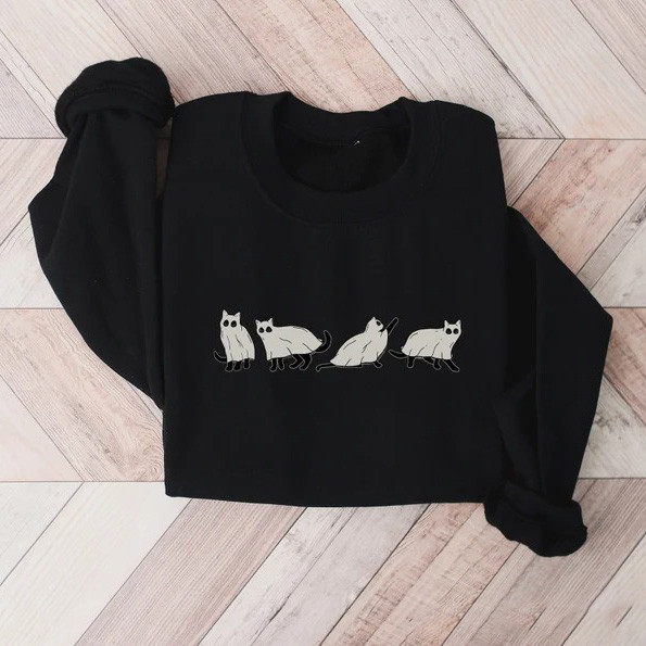 Halloween Cat Funny Sweatshirt