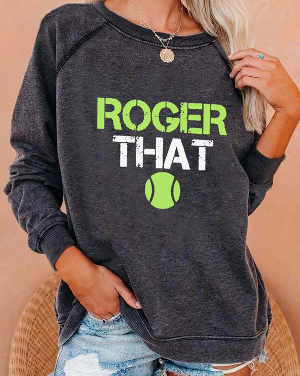 Women's Tennis Legend RF Print Casual Sweatshirt