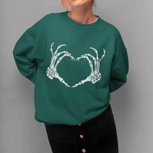 Skeleton Hand Love Funny Halloween Sweatshirt
