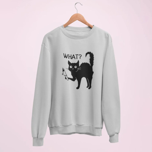 Funny Halloween What Cat Sweatshirt