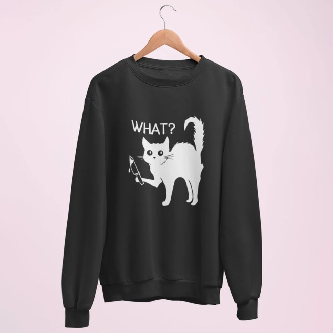 Funny Halloween What Cat Sweatshirt