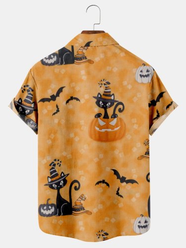 Halloween Casual Loose Men's Plus Size Short-Sleeved Shirt