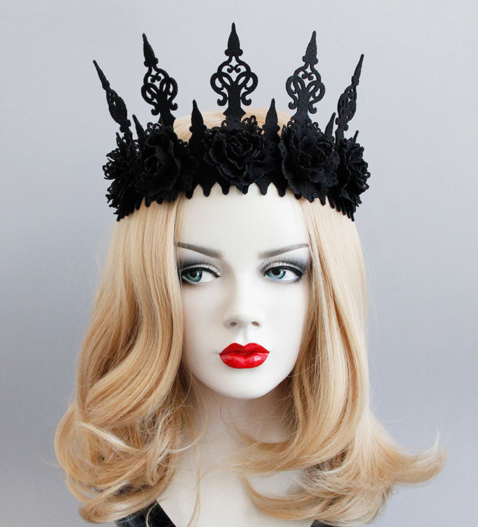 Gothic Black Crown Halloween Witch Crown