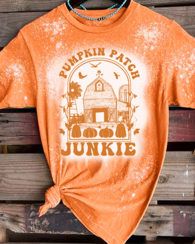 Pumpkin Patch Junkie T-Shirt Tee - Orange