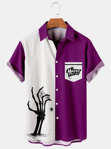 Halloween Casual Loose Men's Plus Size Short-Sleeved Shirt