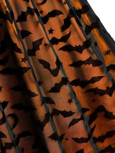 Halloween Bat Print Mesh Dress