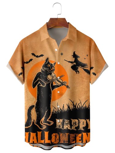 Halloween Casual Loose Men's Plus Size Short-Sleeved Shirt