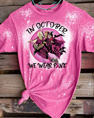 In October We Wear Pink  Print T-Shirt