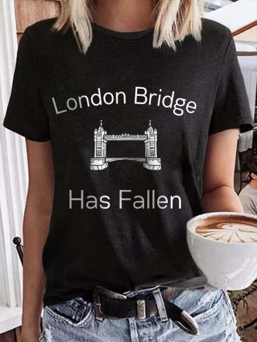 Women's London Bridge Has Fallen Casual Print T-Shirt