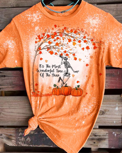 Autumn It's The Most Wonderful Time Of The Year T-Shirt Tee - Orange
