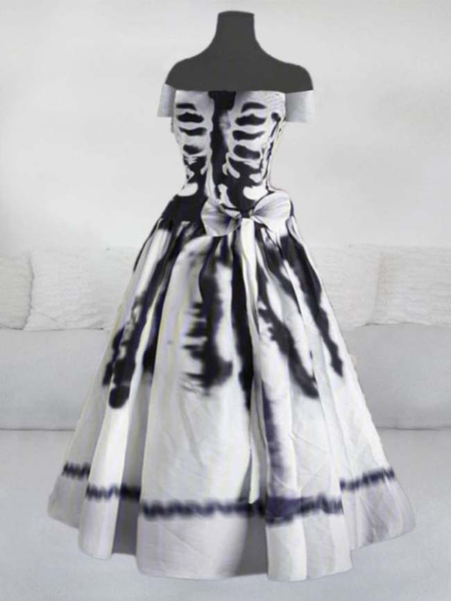 Women's Vintage Skull Print Dress