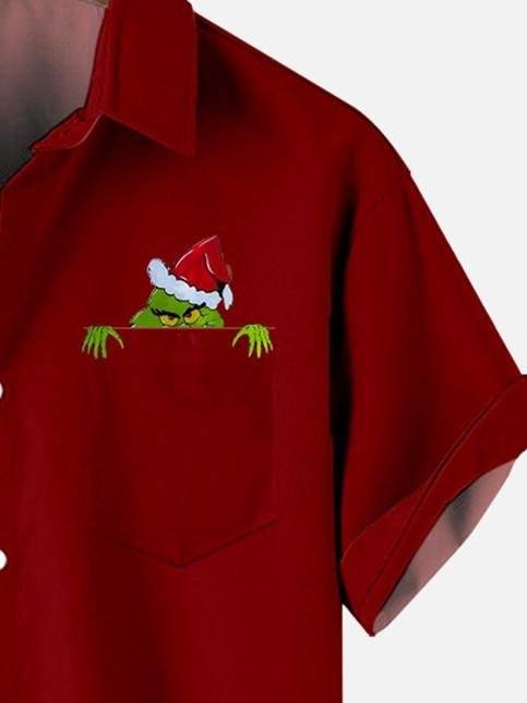 Christmas element men's large short sleeve shirt