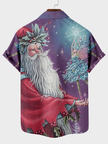 Men's Christmas element large short sleeve shirt