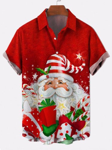 Men's Christmas element large short sleeve shirt