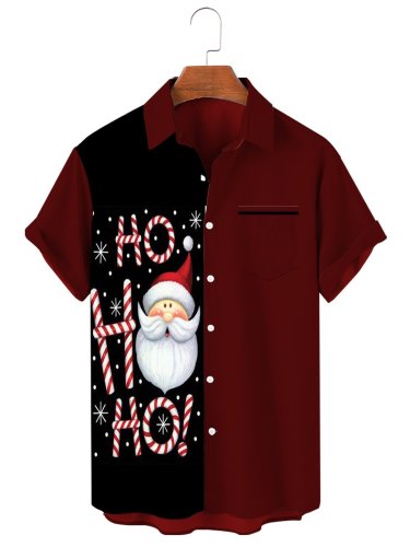 Christmas Series Men's large Casual Short Sleeve Shirt