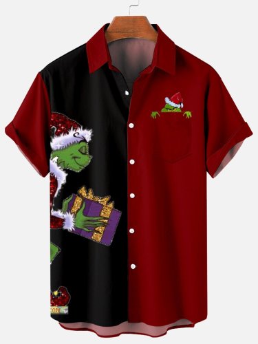 Christmas element men's large short sleeve shirt