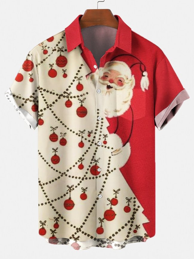 Christmas Series Men's large Casual Short Sleeve Shirt