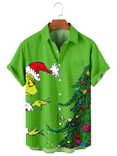 Christmas Series Men's large Casual Short Sleeve Shirt