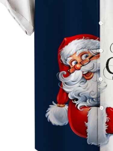 Christmas element Santa Claus series men's large short sleeve shirt